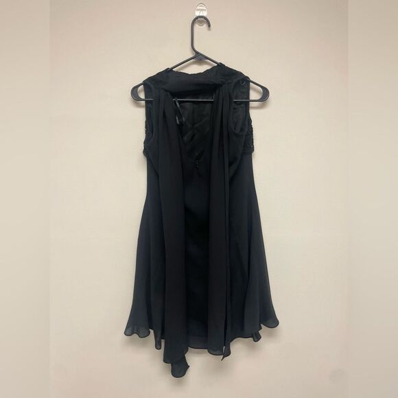 Scott McClintock Black Embroidered Faux Scarf Mother of the Bride Dress SZ 10 - Picture 8 of 8